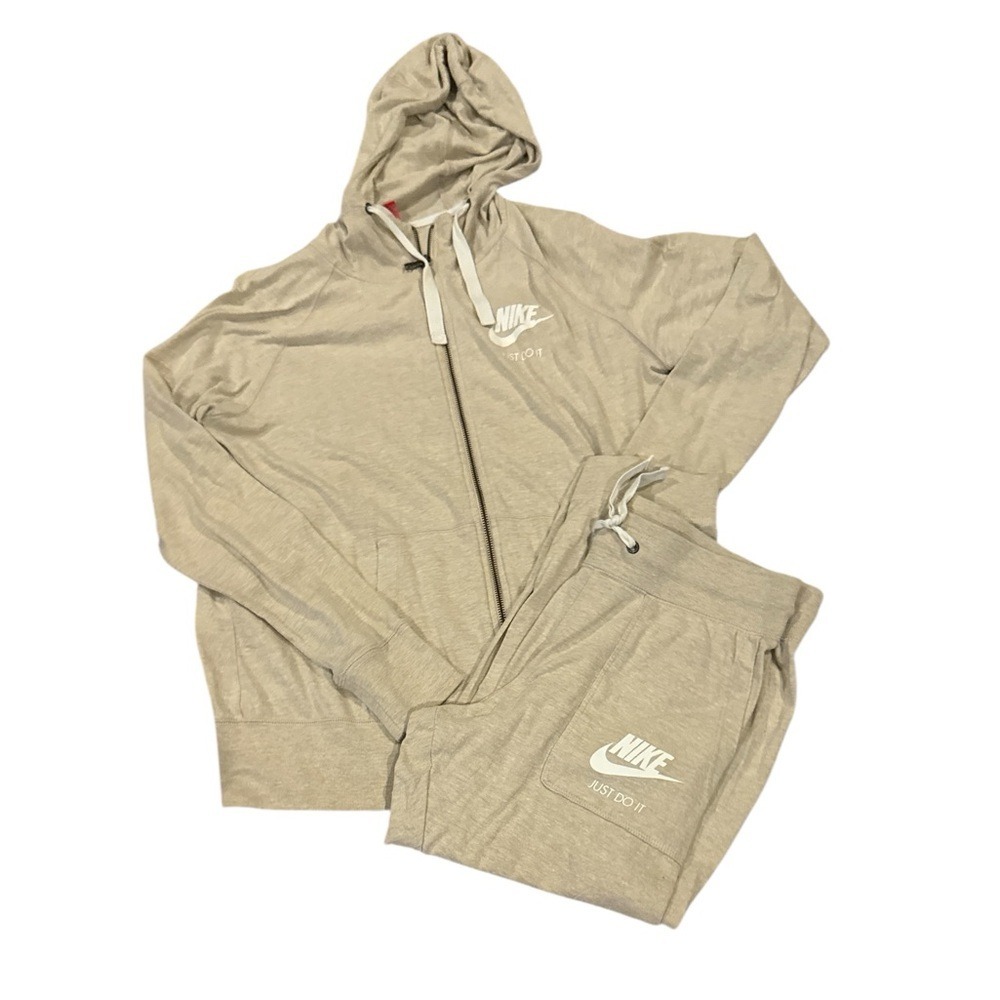 Nike Light Tan Hoodie and Joggers Set